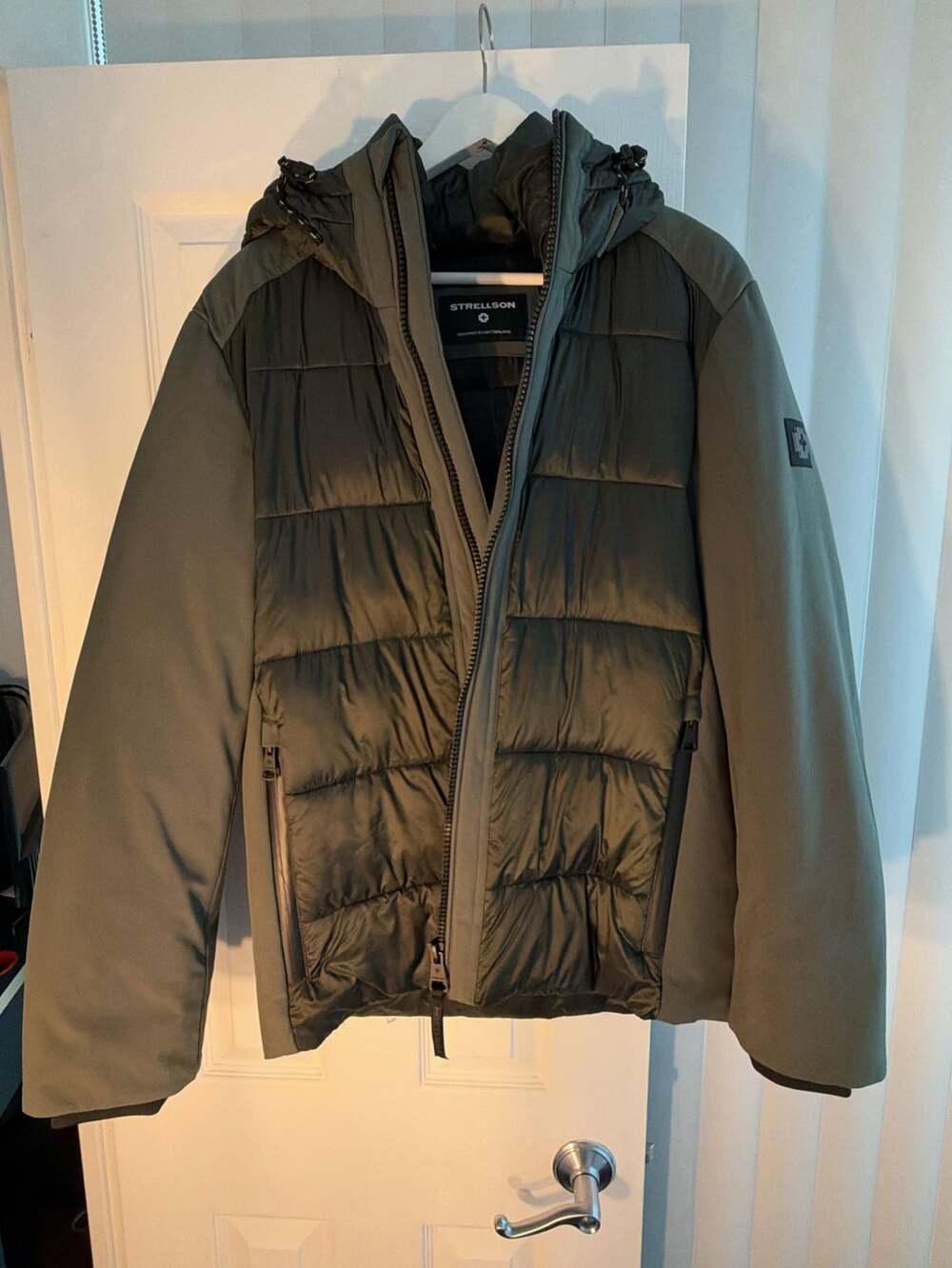 Strellson Quilted Jacket Stand-Up Collar Olive Green 11 sc dego fused 10012300